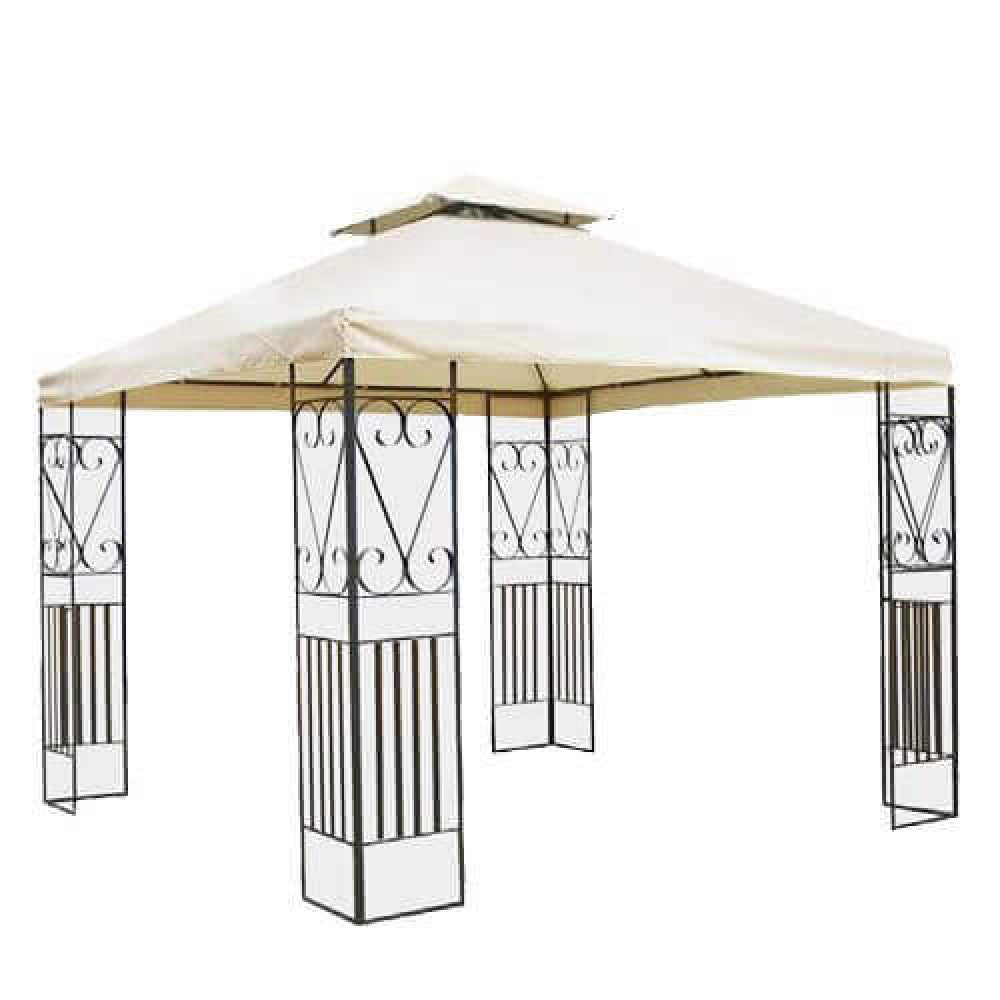 Gazebo 3x3 Ecrù con Struttura Antracite in Acciaio per giardino esterno