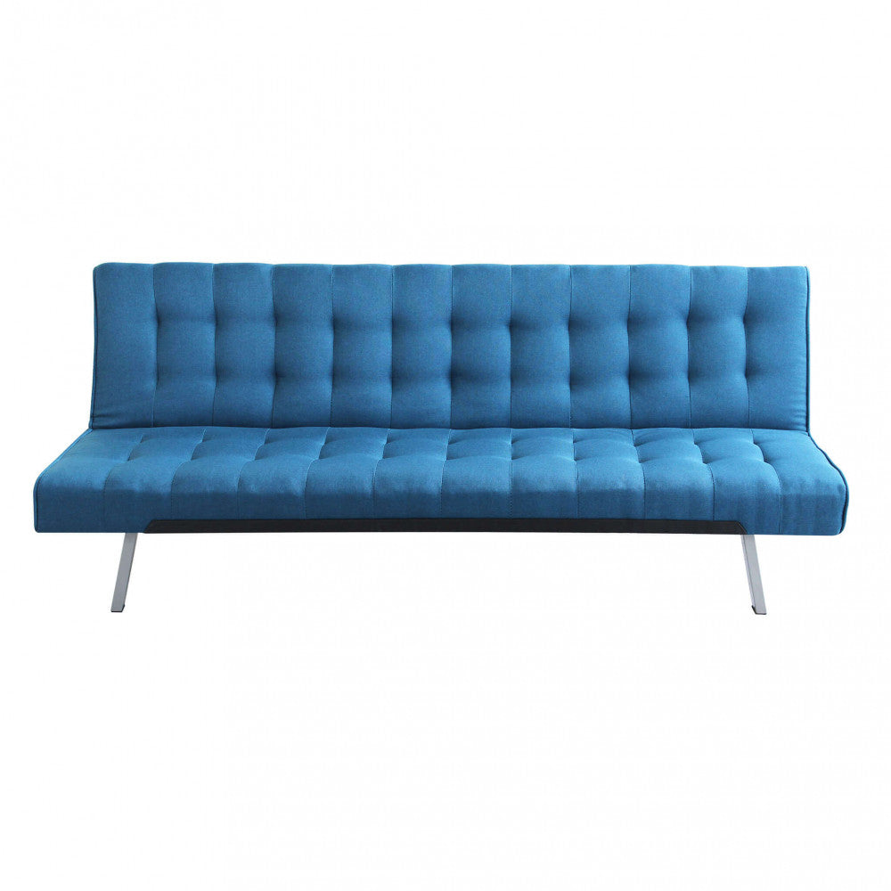 Divano letto Blu 178x80x71 cm con struttura metallo e legno