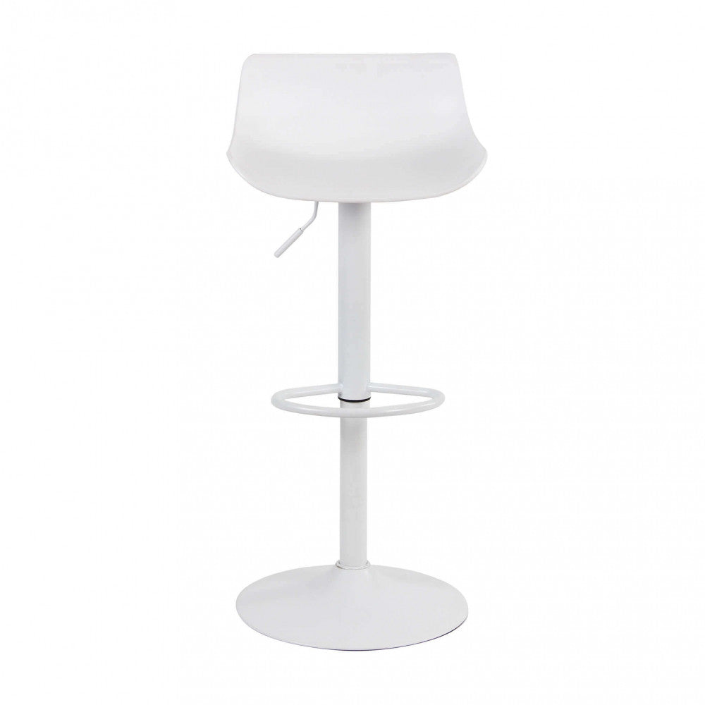 Set 2 sgabelli Alti Bianco Seduta in Plastica da Penisola Cucina