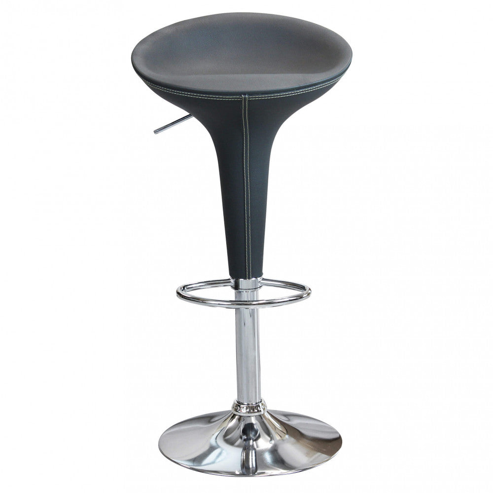 Sgabello grigio in Metallo e Plastica Regolabile 78 cm