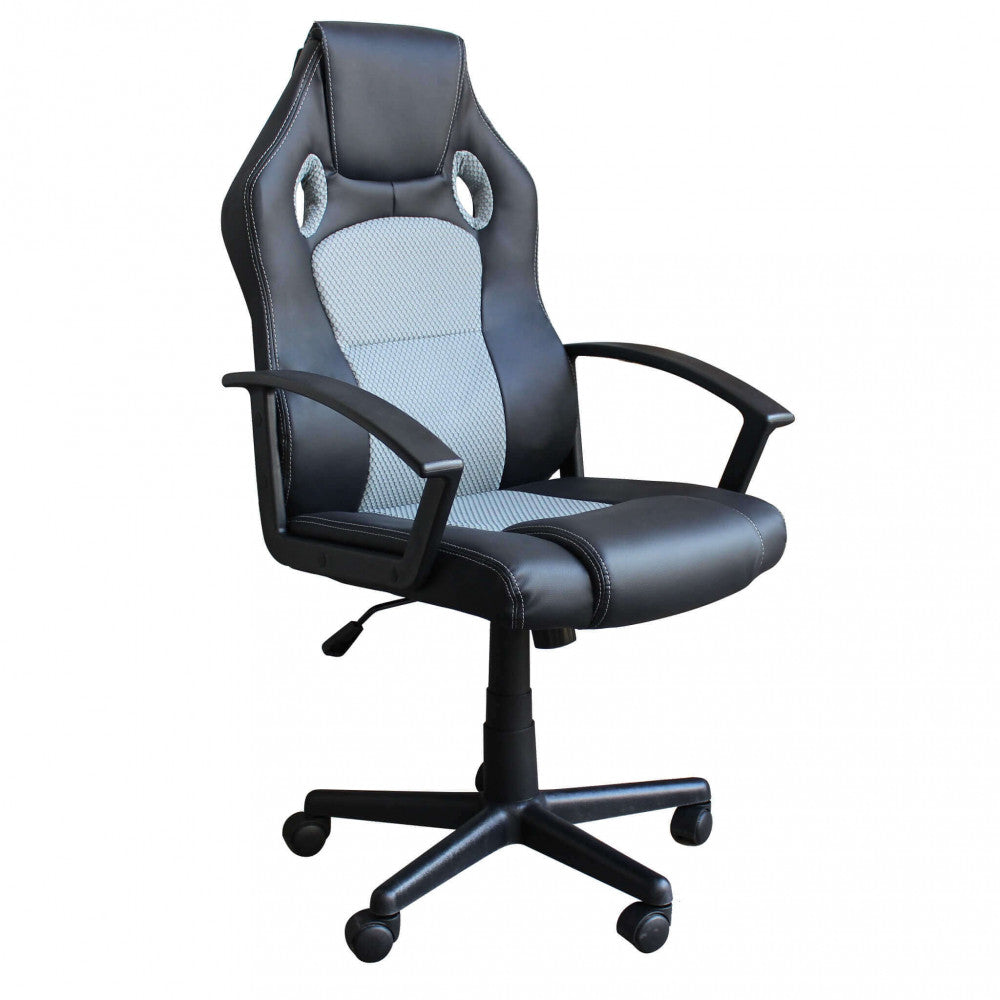 Sedia Gaming Grigia ergonomica con Braccioli e Altezza regolabile