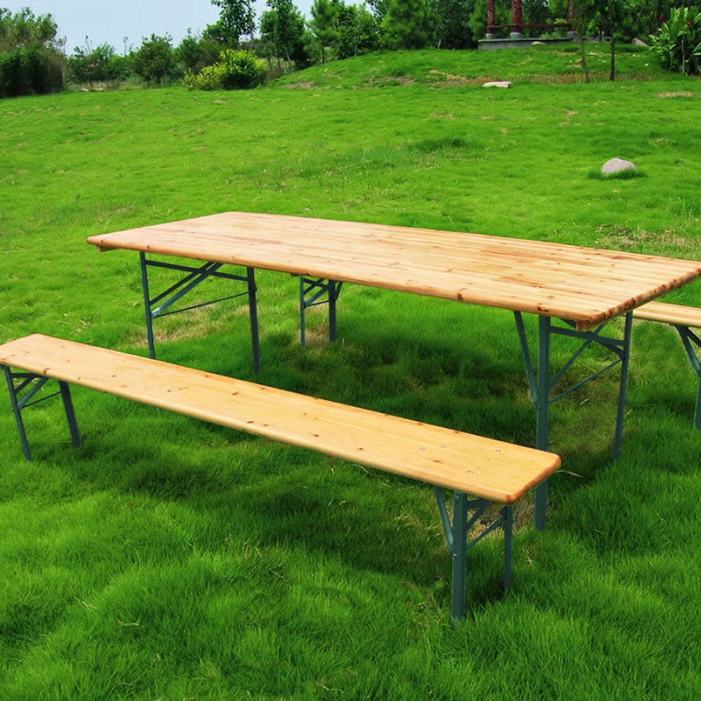 Set birreria pieghevole in legno 220x80 cm