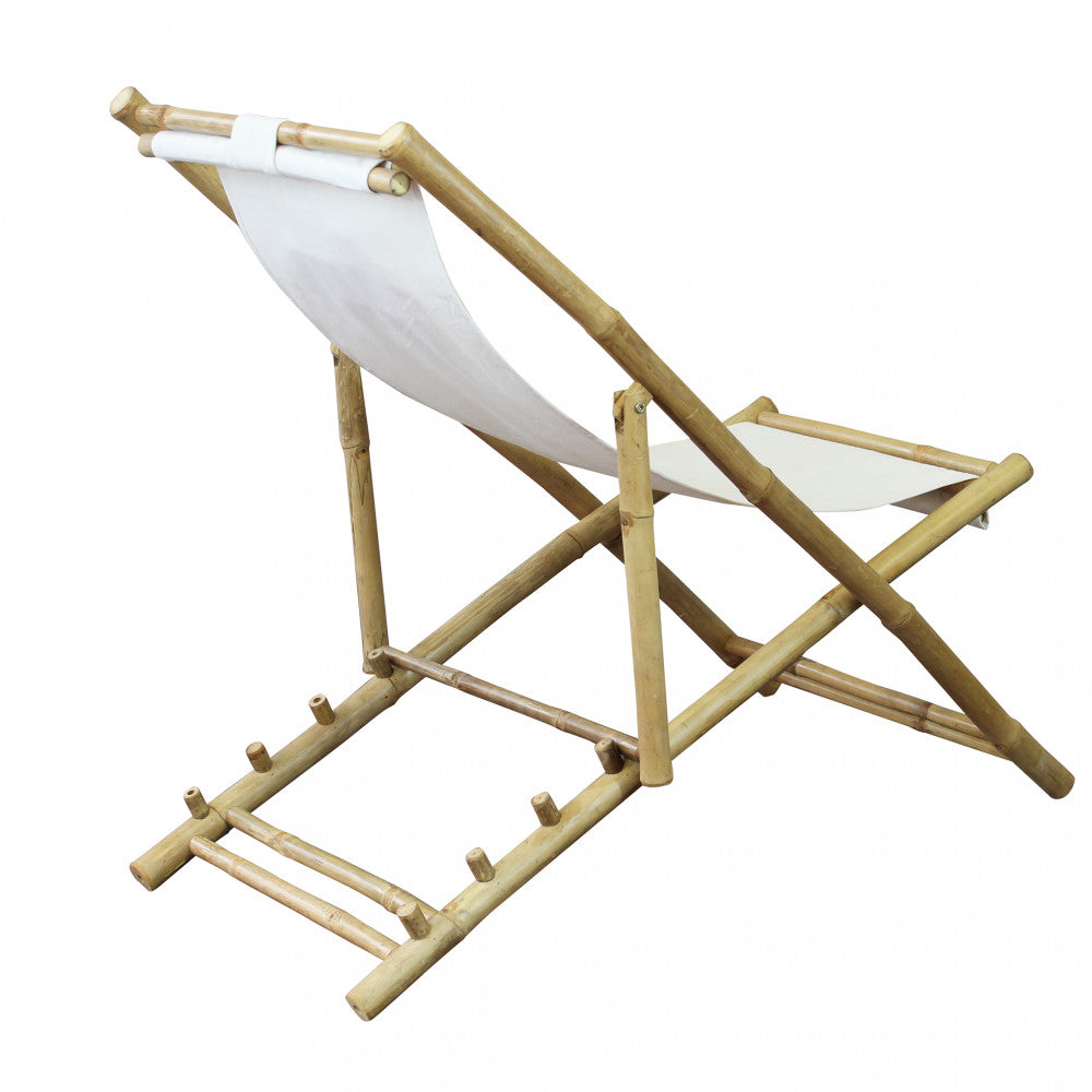 Sdraio Dondolo in Bambù Marrone con Cuscino 117x60x68 cm