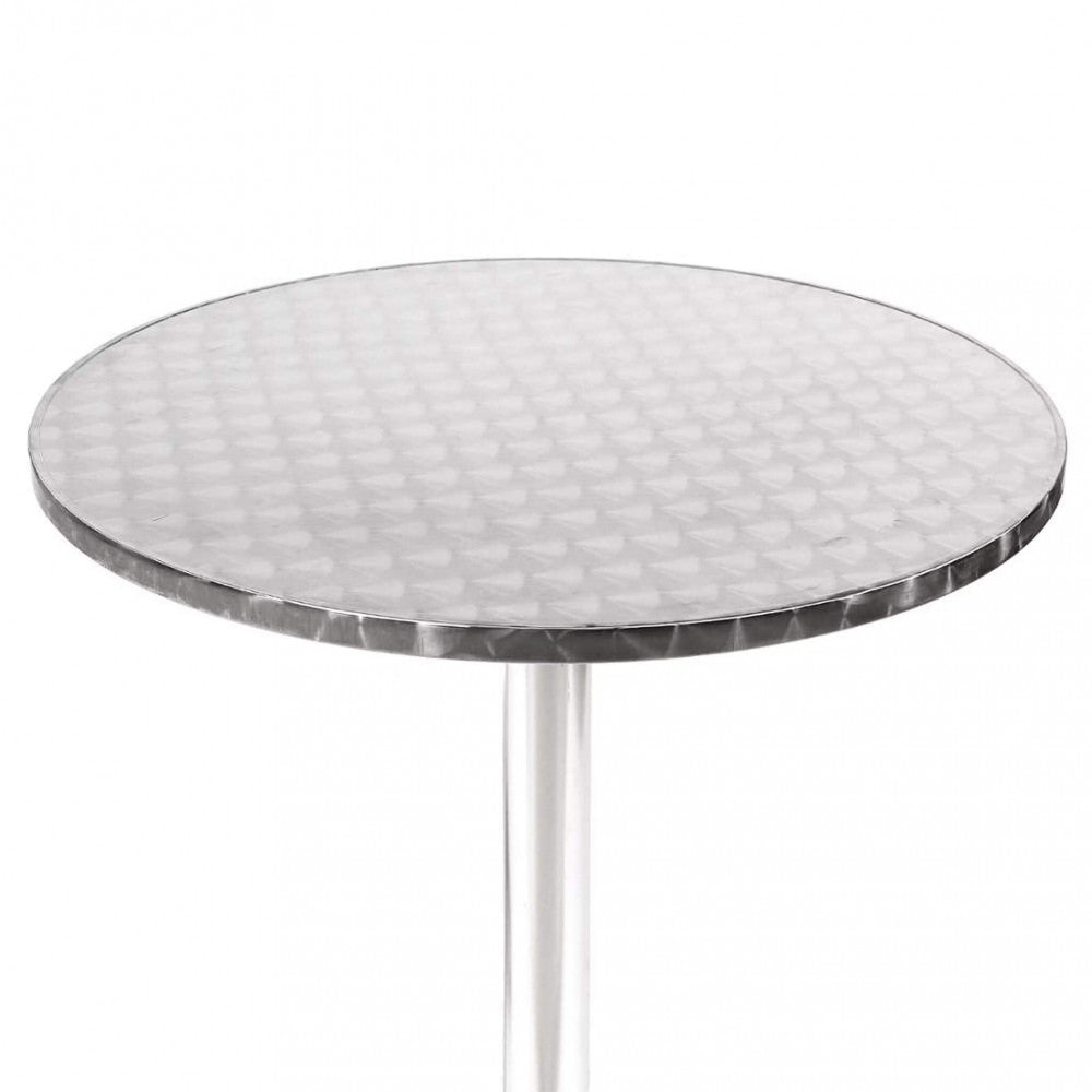 Tavolo Rotondo a Colonna in Alluminio Ø60 cm per Interno ed Esterno