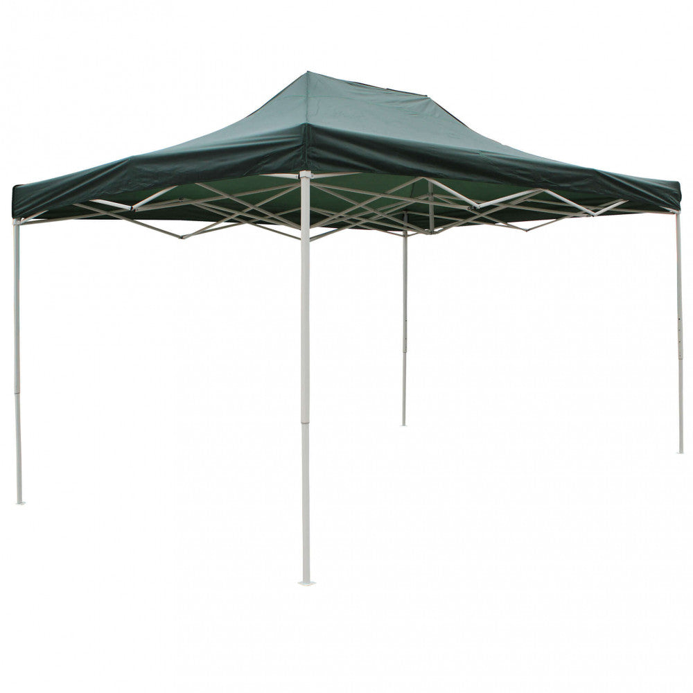 Gazebo Pieghevole Verde 3x4,5 in Poliestere e Acciaio da Esterno Giardino
