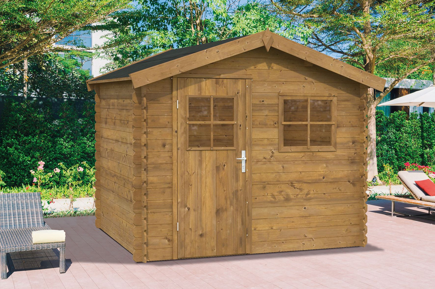 Casetta in Legno Impregnata 2.6x2 19 mm Box per Attrezzi