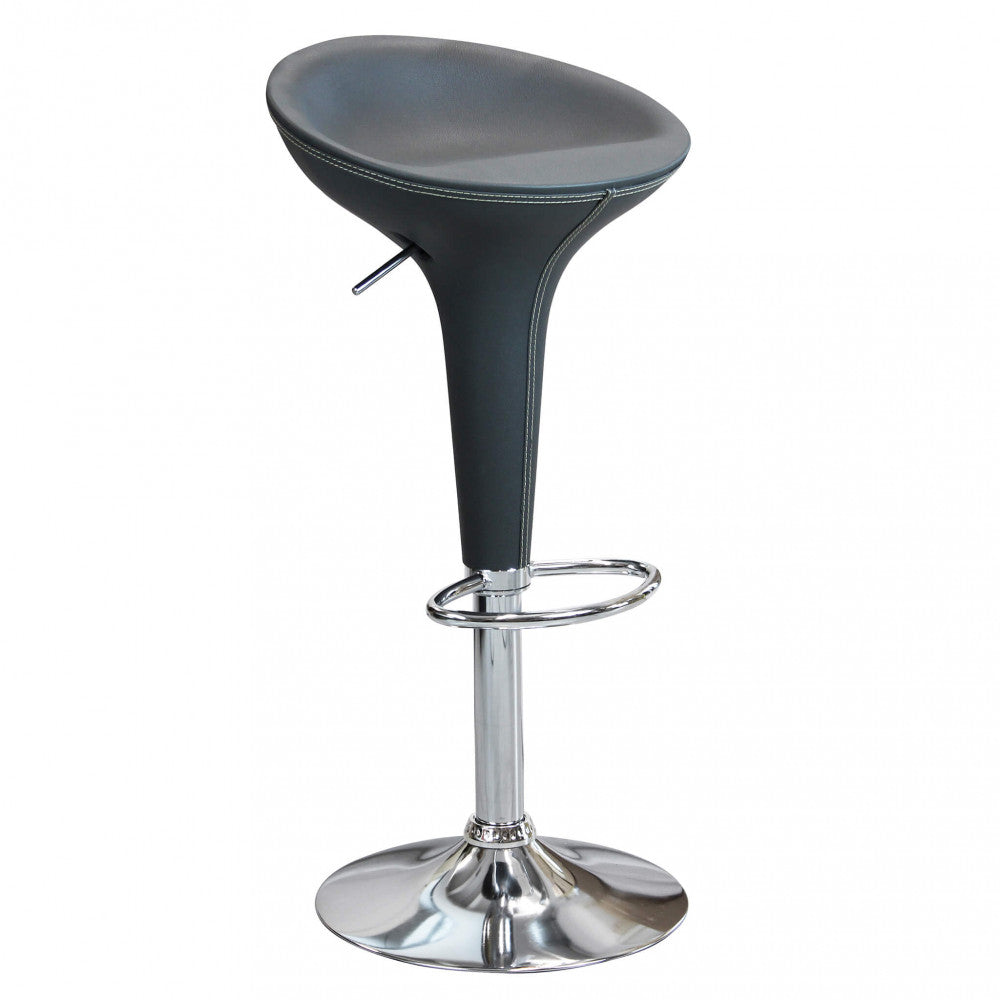 Sgabello grigio in Metallo e Plastica Regolabile 78 cm