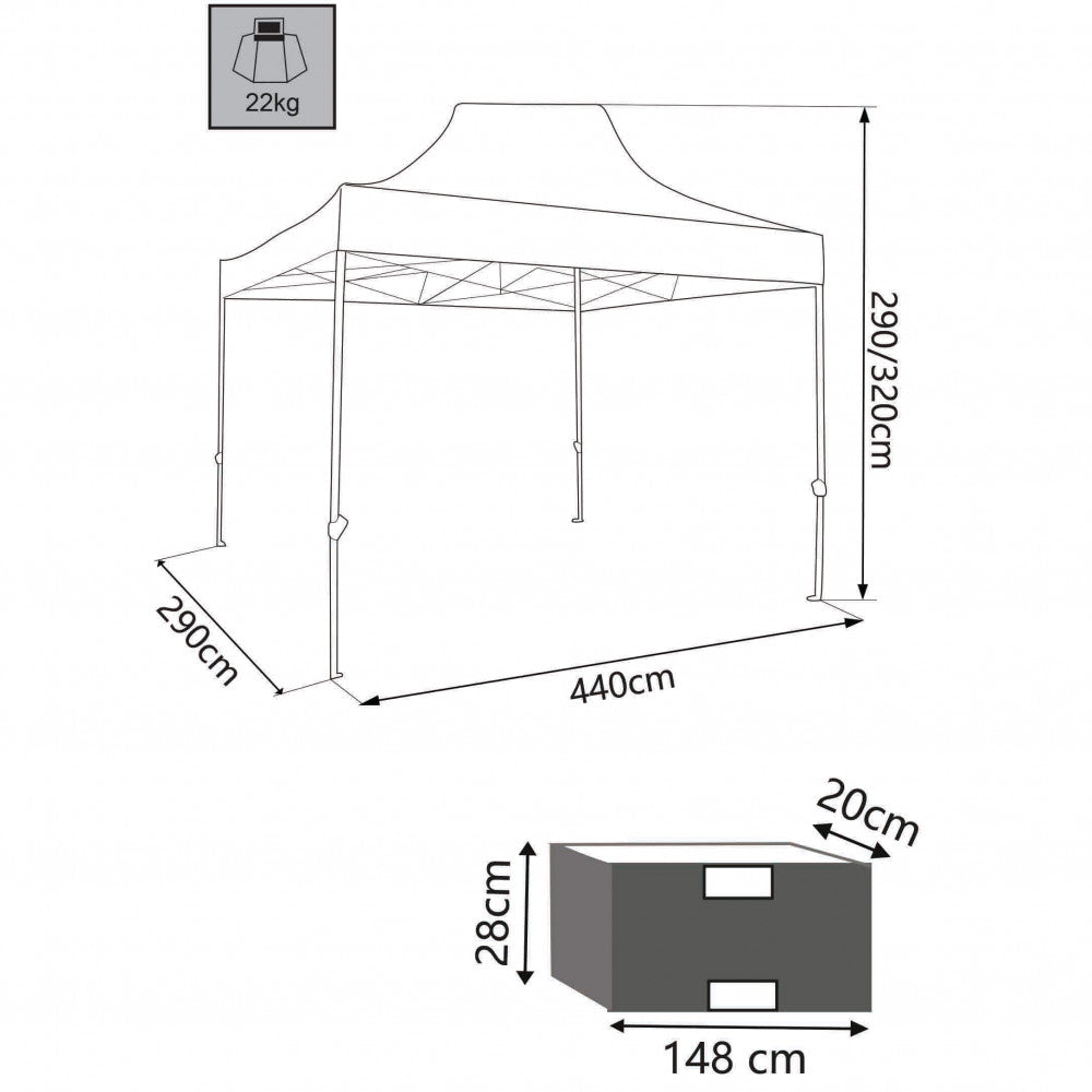 Gazebo Pieghevole Bianco 3x4,5 in Poliestere e Acciaio