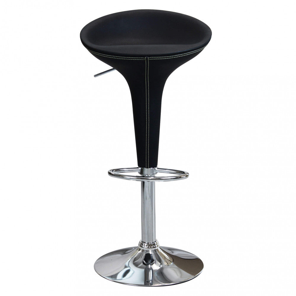 Sgabello Nero in Metallo e Plastica Regolabile 78 cm