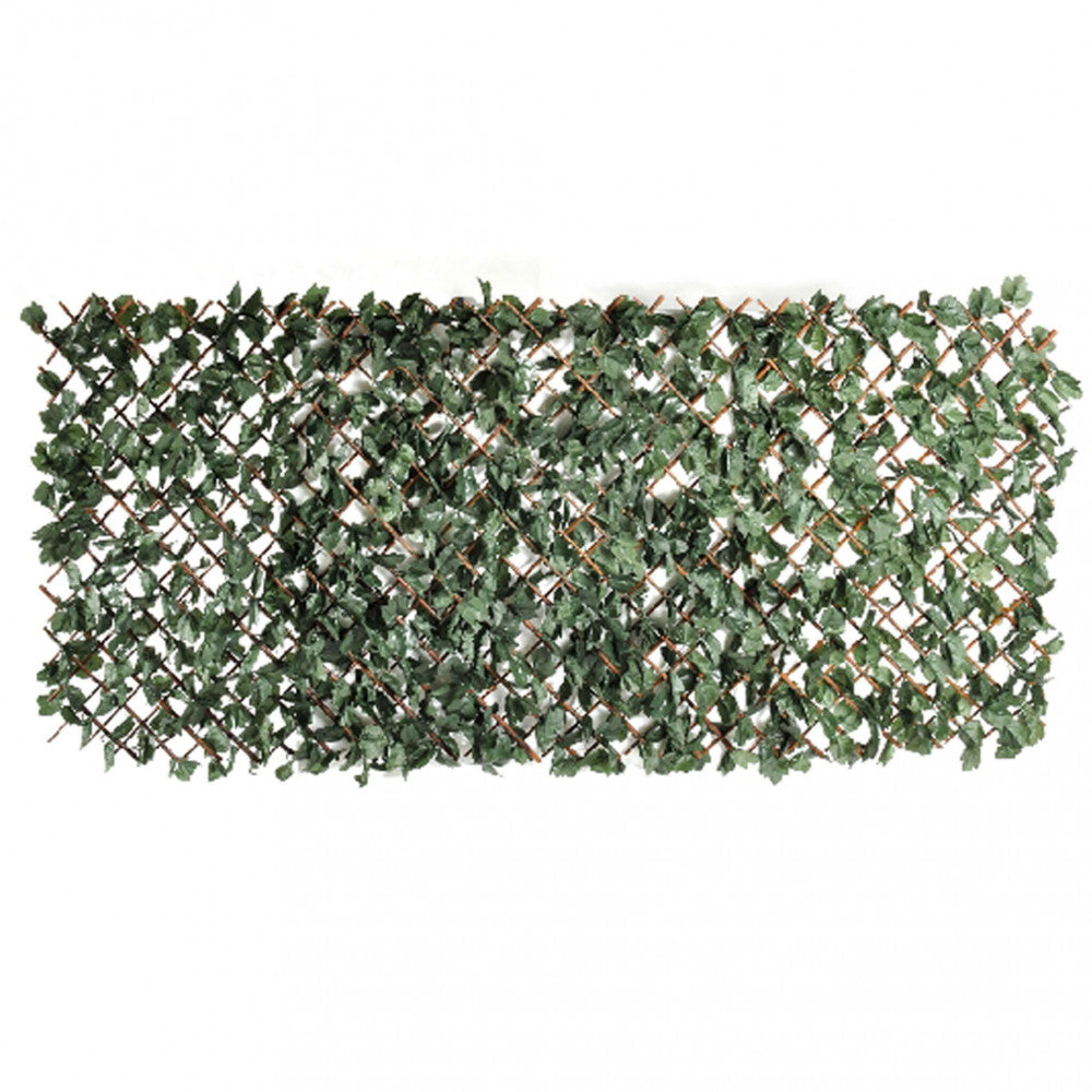 Siepe sintetica acciaio estensibile in bambù 100x200 cm verde