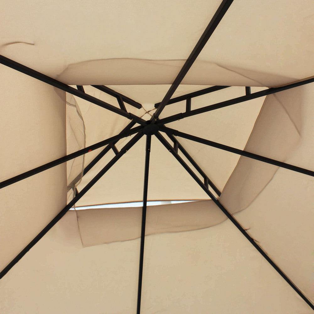 Gazebo 3x3 Ecrù e Antracite in Poliestere struttura Acciaio