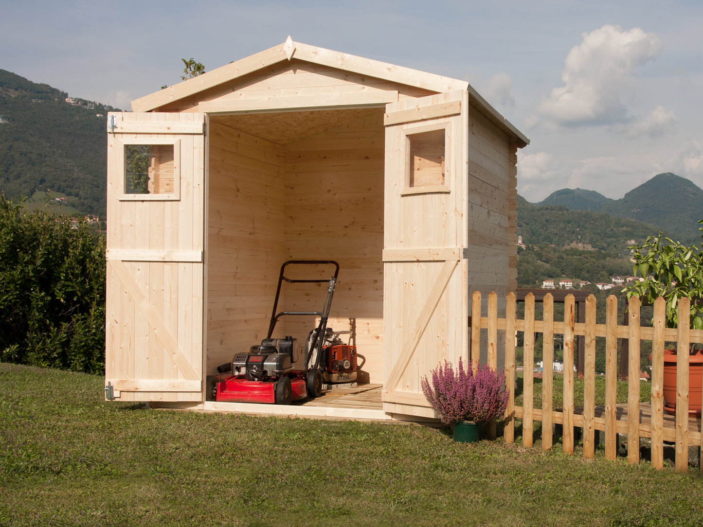 Casetta in Legno 19 mm da Esterno Giardino 2x2 mt Block House Porta Attrezzi da Esterno