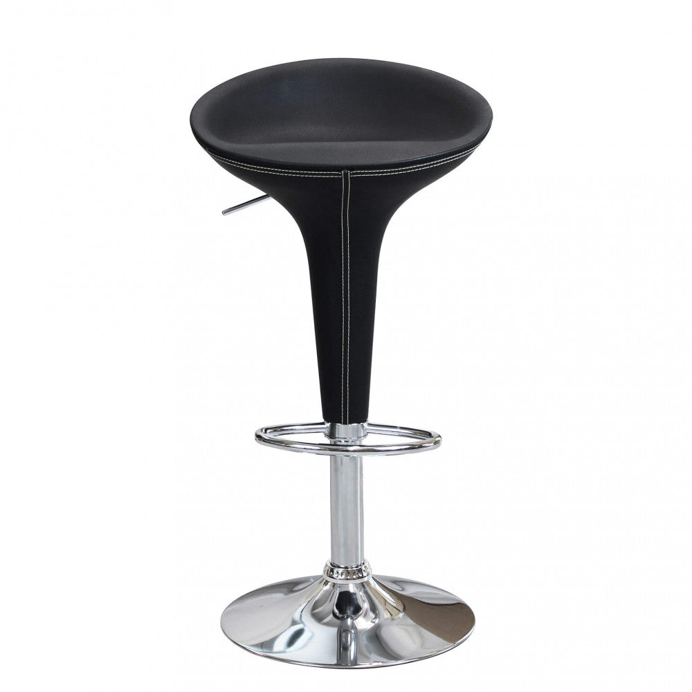 Sgabello Nero in Metallo e Plastica Regolabile 78 cm
