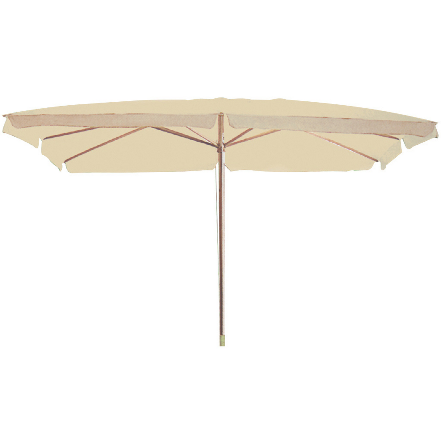 Ombrellone Legno 3x4 Ercu Rettangolare con Palo Centrale Antivento da Esterno Giardino