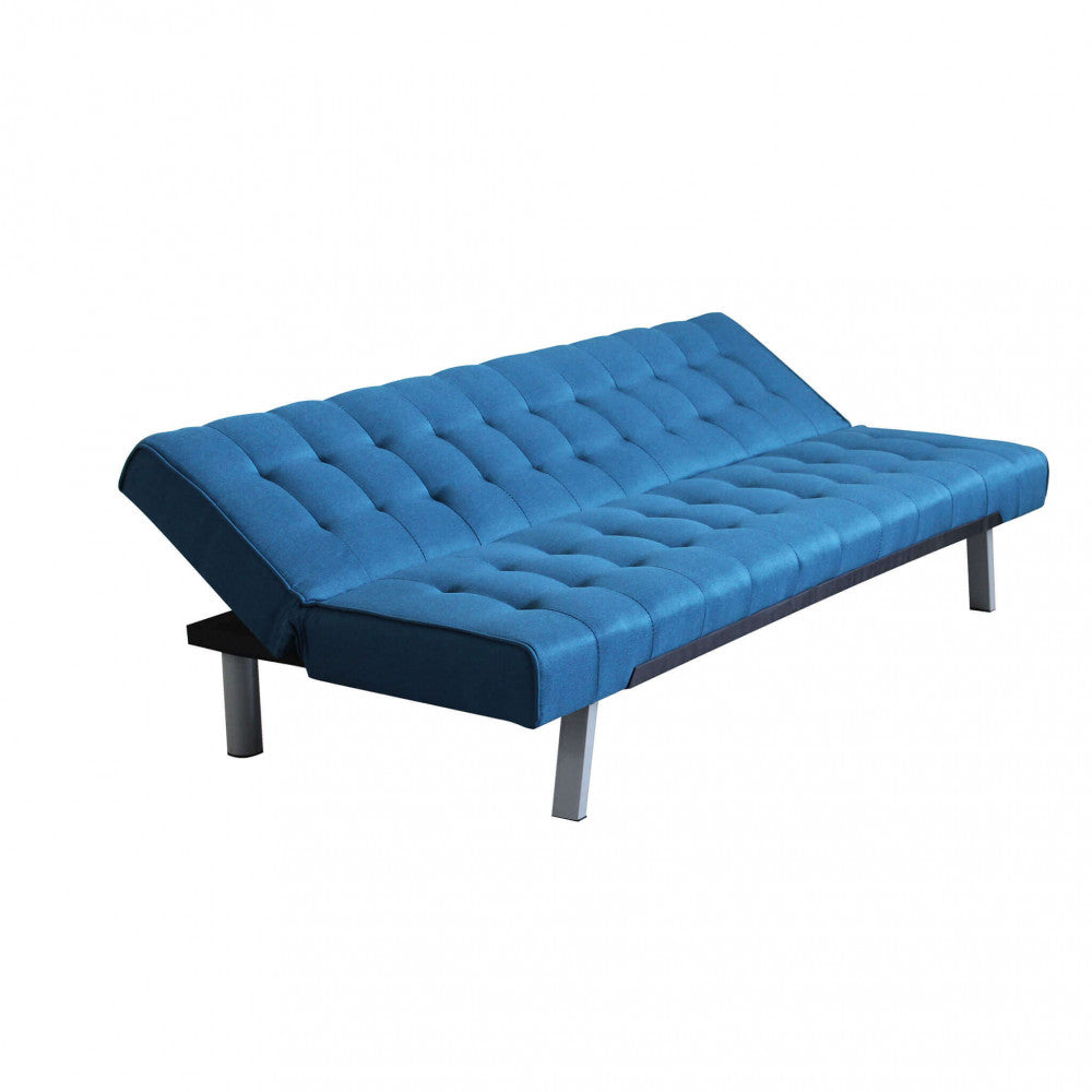 Divano letto Blu 178x80x71 cm con struttura metallo e legno