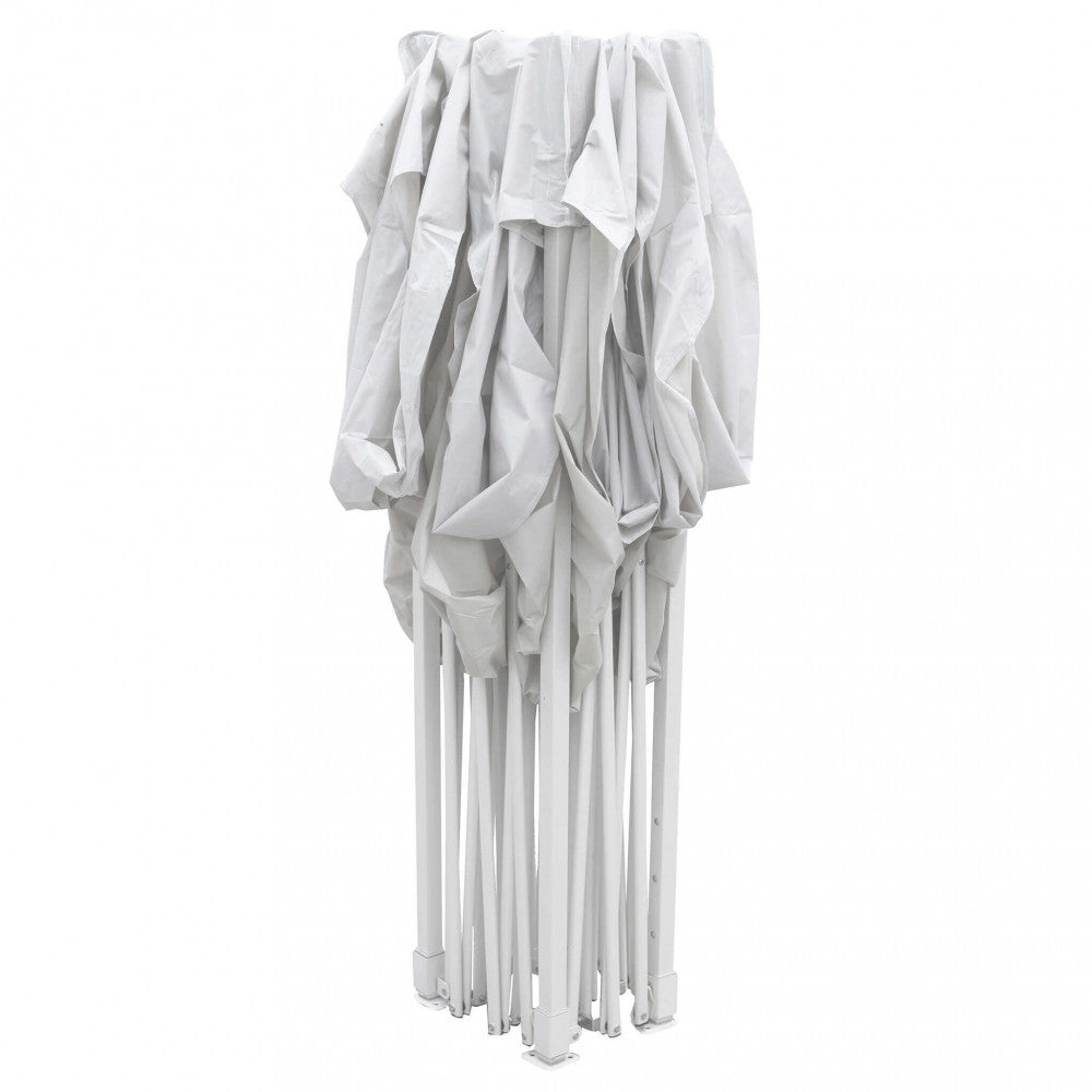 Gazebo Pieghevole Bianco 3x4,5 in Poliestere e Acciaio