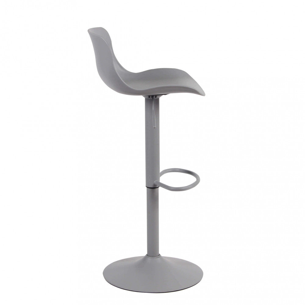 Sgabello Alto Grigio Design Seduta in Plastica da Cucina Bar Moderno