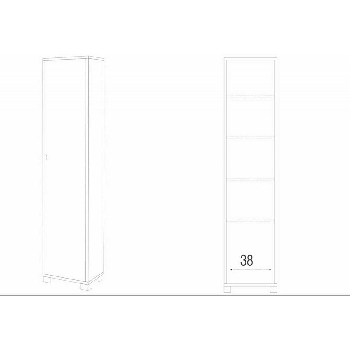 Armadio 1 Anta 190 Noce Specchio Ingresso Scarpiera Armadio Colonna Ripiani