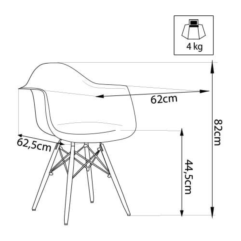 Set di 4 sedie con Braccioli, marrone e nero, metallo e legno Design Moderno