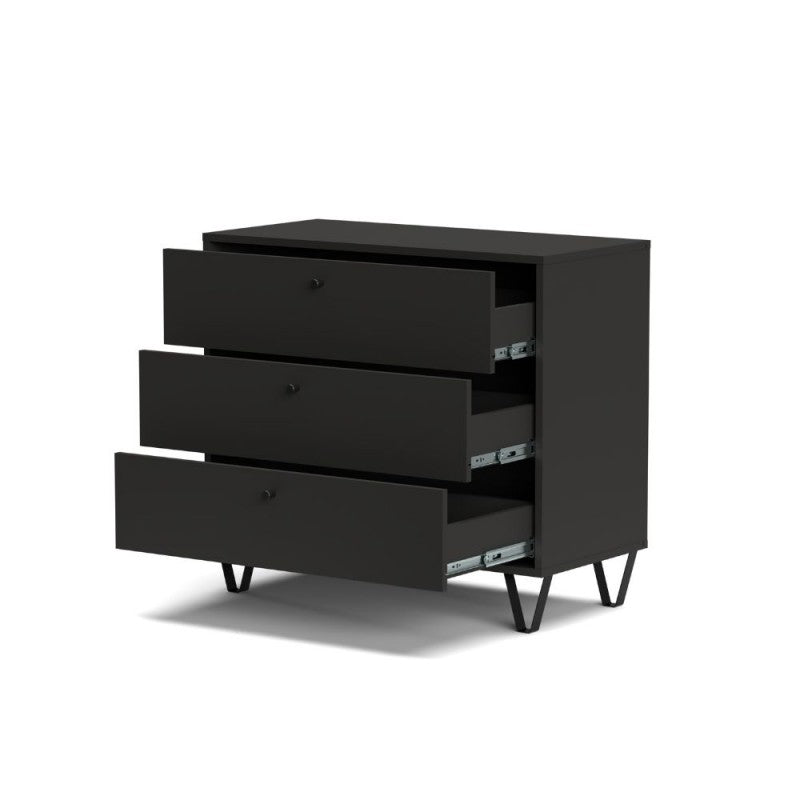 Cassettiera Aldo3 3 cassetti antracite 83,6x40x75,2 cm