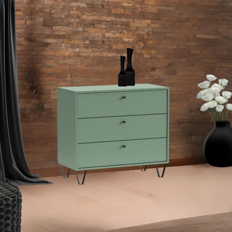Cassettiera Aldo3 3 cassetti verde 83,6x40x75,2 cm
