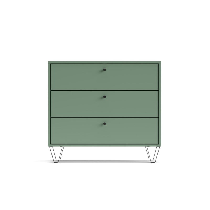 Cassettiera Aldo3 3 cassetti verde 83,6x40x75,2 cm