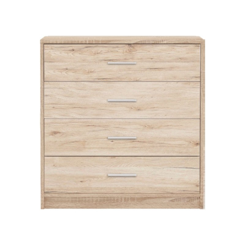 Cassettiera Nepo 4 cassetti rovere 80x33,5x83,5 cm