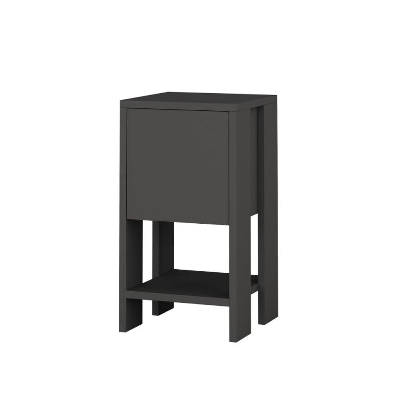 Comodino con Anta a Ribalta Grigio Antracite 30x30x55