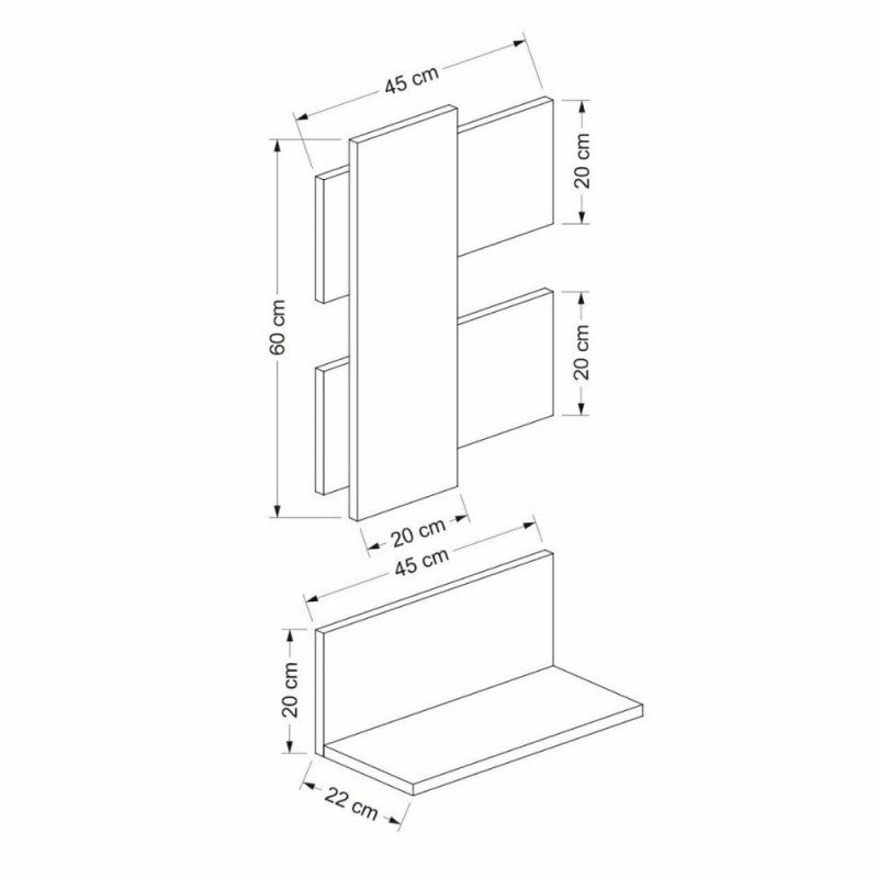Composizione di Mensole a Muro da Ingresso Elegante Ripiano Scaffale