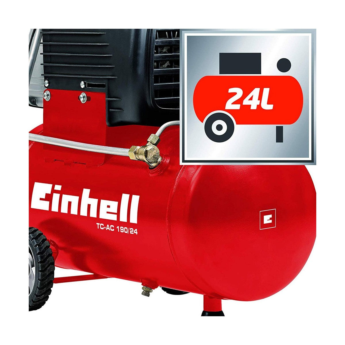 Compressore Aria Einhell 24 Lt Litri Compatto Manometro Elettrico Ruote Valvola