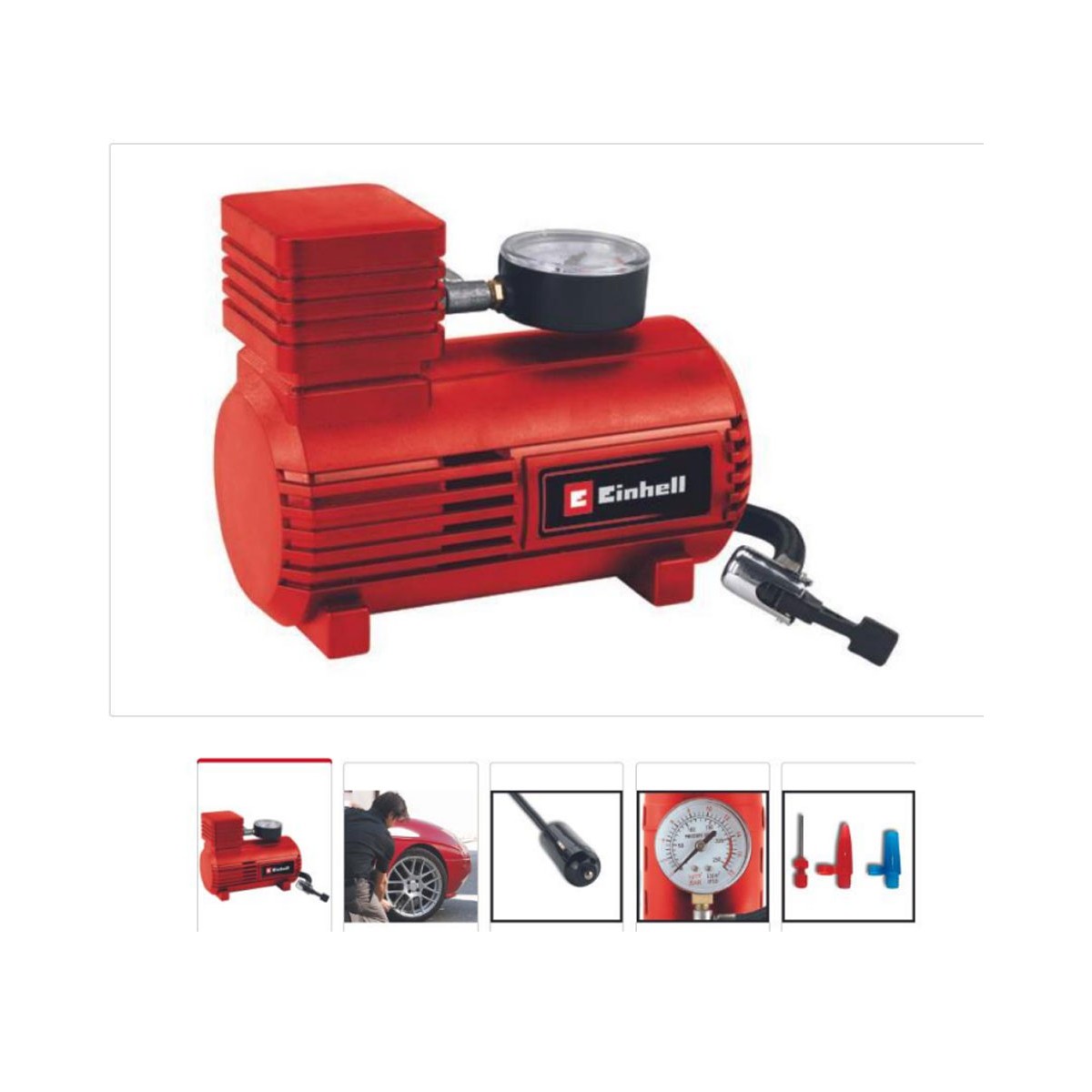 Compressore Aria Portatile 12 V Einhell Compatto Elettrico Auto CC AC