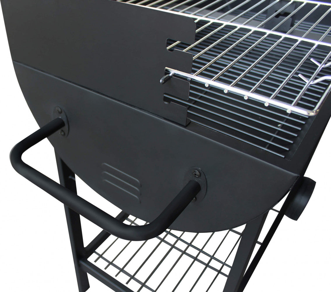 Barbecue a carbonella con 2 griglie in acciaio nero