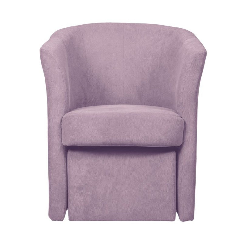 Sedia Poltrona Rosa Imbottita con Poggiapiedi Pouf Poltroncina da Salotto Camera