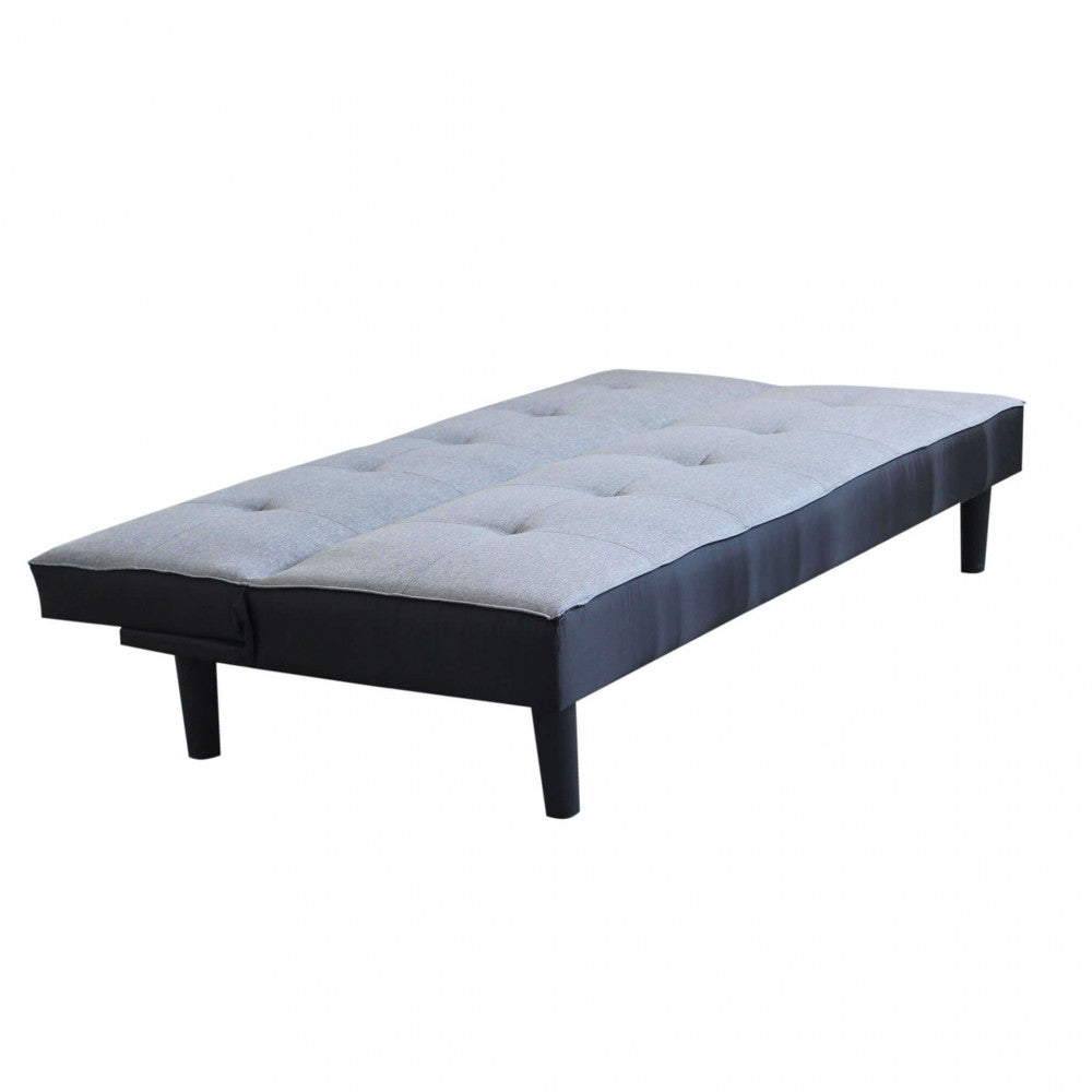Divano letto Grigio 180x86x78 cm con struttura metallo e Legno