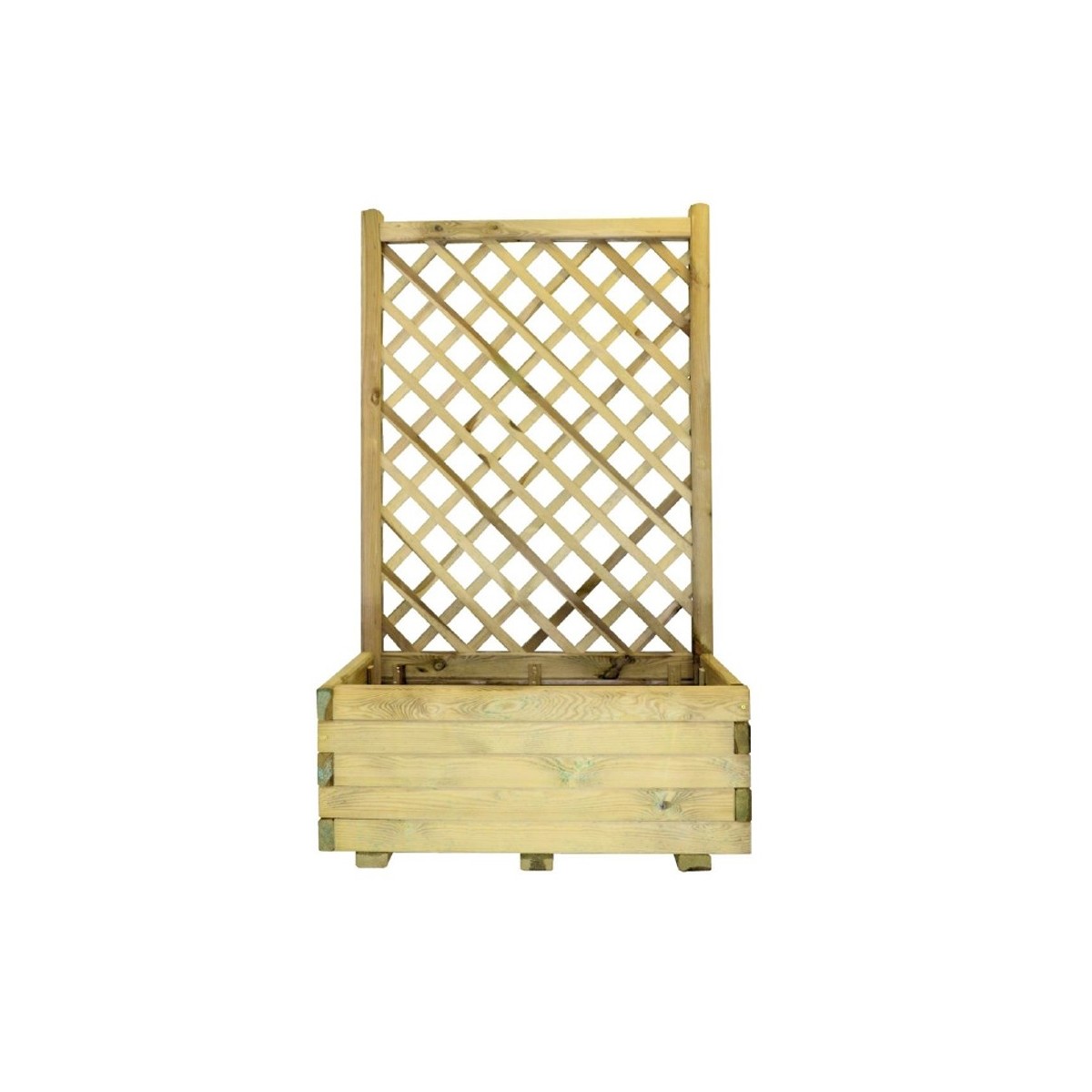 Fioriera con Grigliato 80 cm Balcone Vaso Spalliera Legno Rettangolare Portavaso