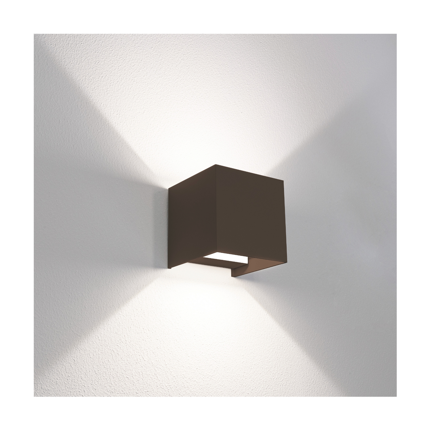 Applique Bidirezionale LED Quadrato 20W Corten IP65, 1.800 lm