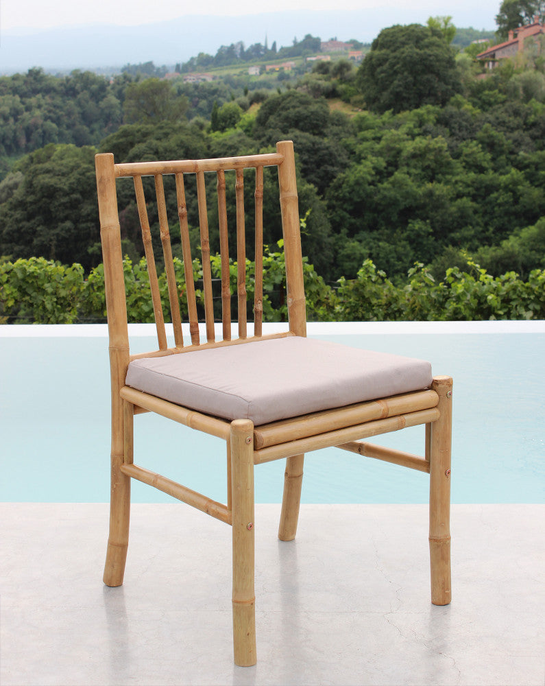 Sedia in bambù marrone 52x52x85 cm