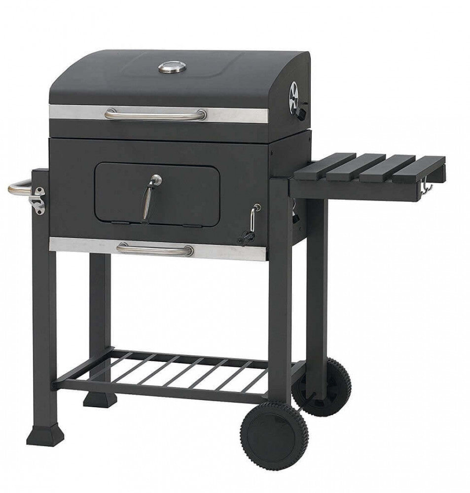 Barbecue a carbonella antracite acciaio 115x67x107.5 cm