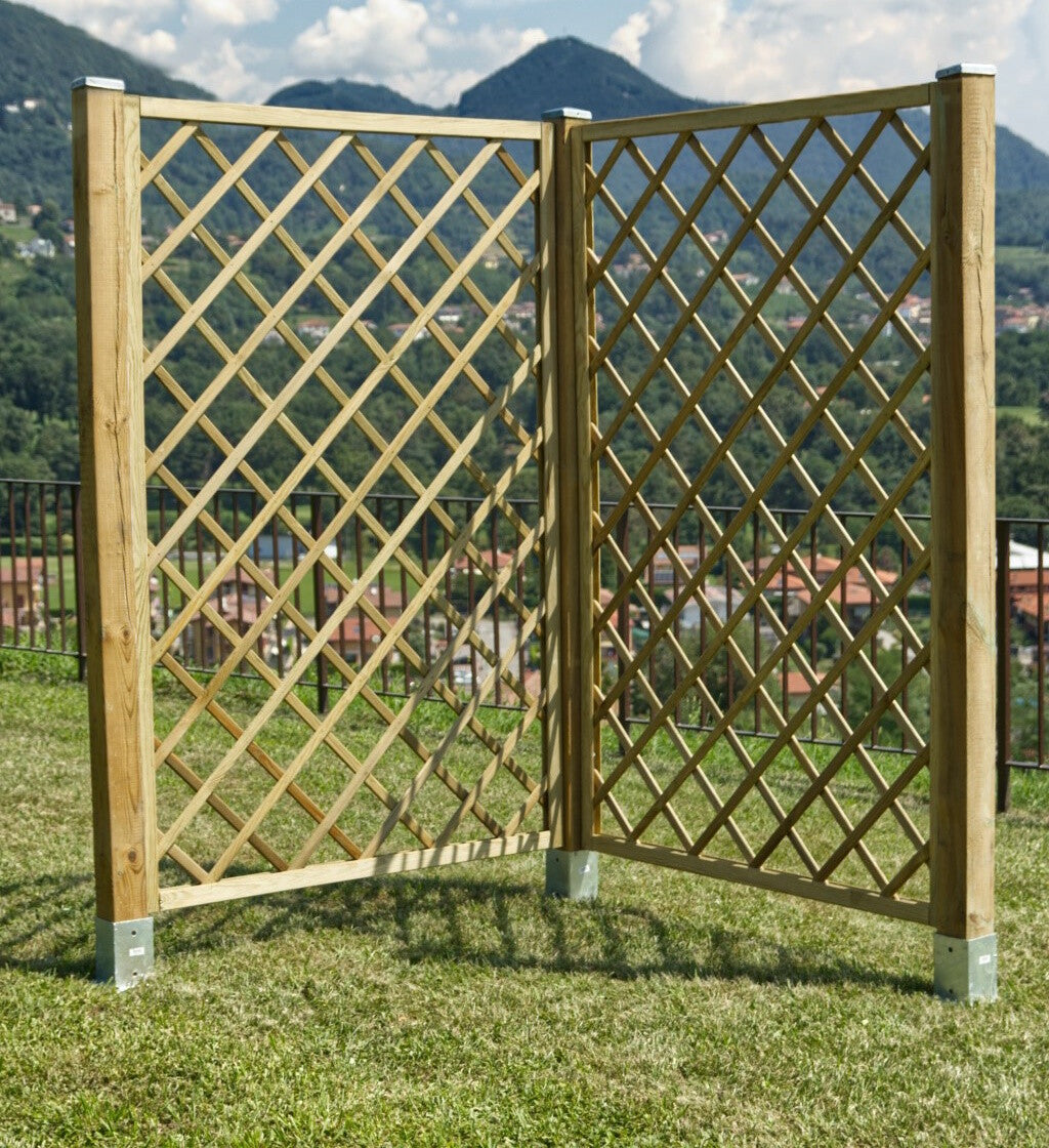 Grigliato in Legno 90x180 Pannello Steccato per Fioriere da Giardino