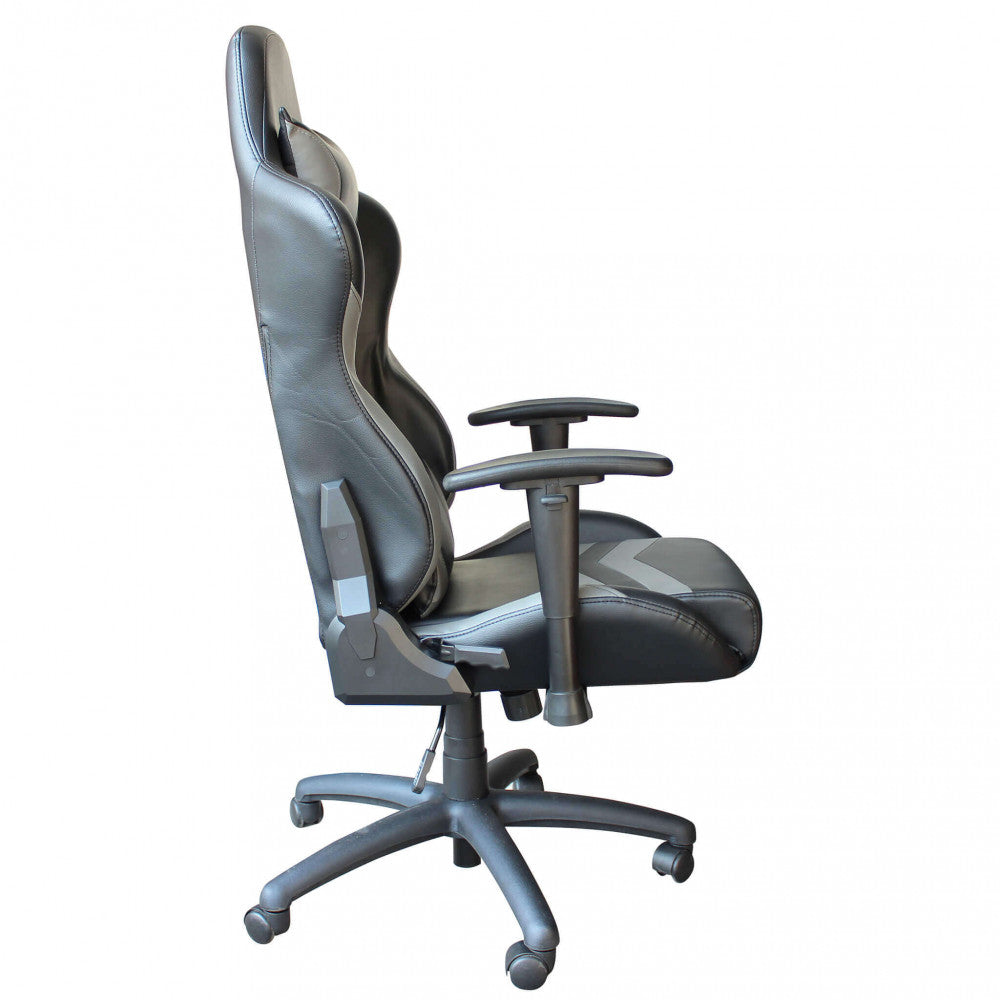Poltrona da Gaming Grigia ergonomica con Braccioli