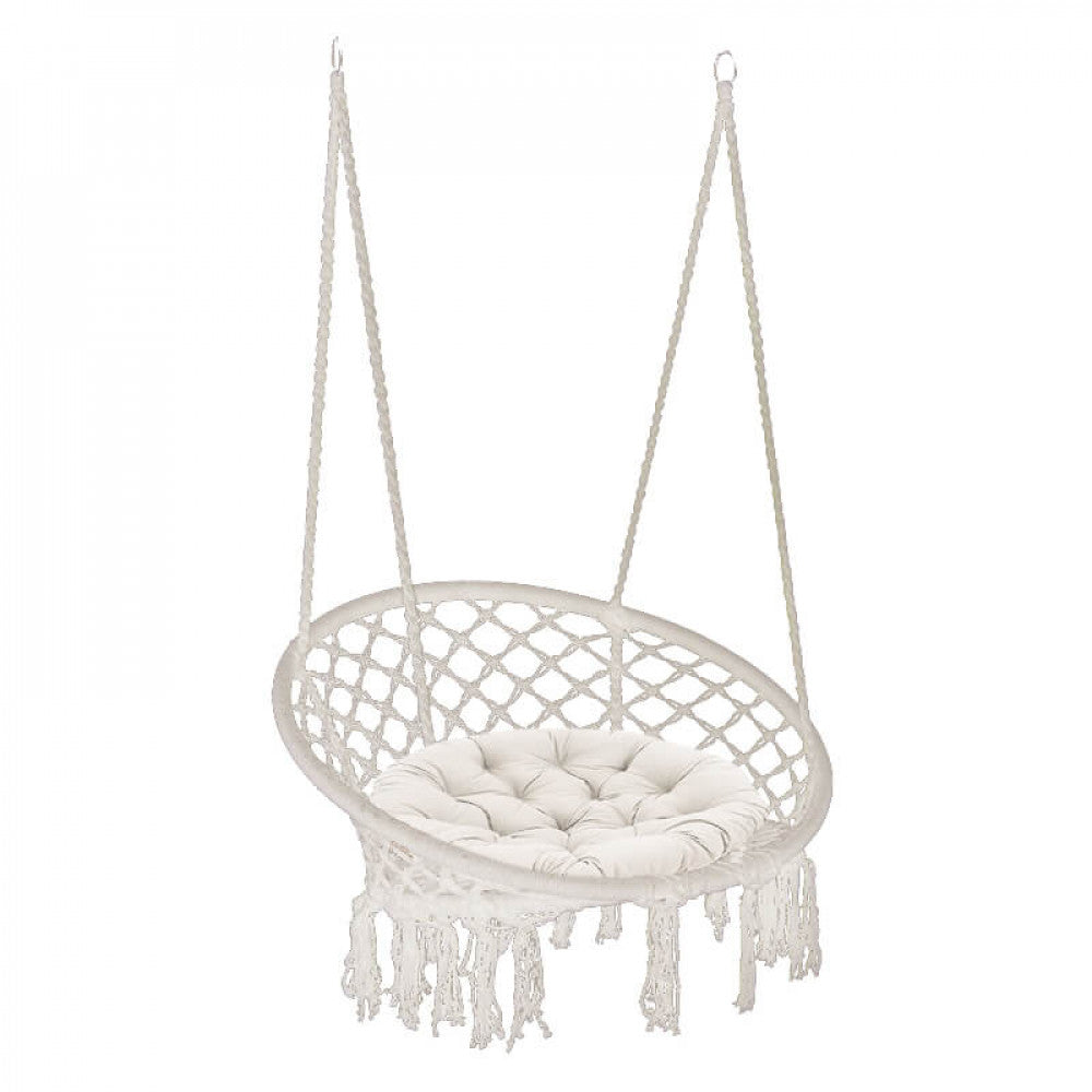 Amaca Seduta Sospesa Rotonda Beige Ø 80 cm