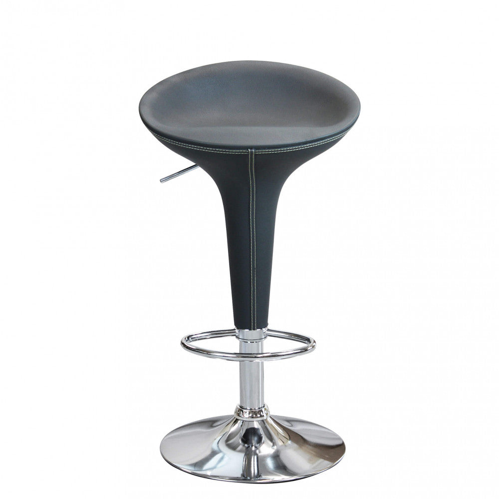 Sgabello grigio in Metallo e Plastica Regolabile 78 cm