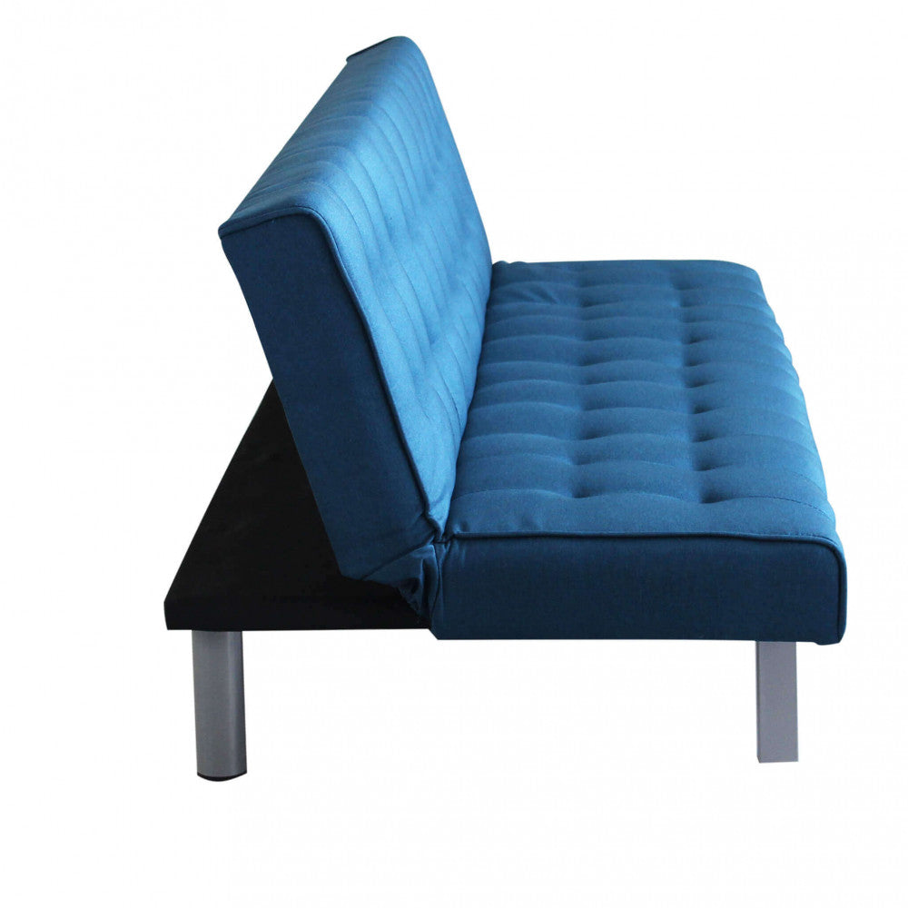 Divano letto Blu 178x80x71 cm con struttura metallo e legno