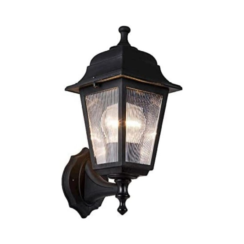 Lampada a Parete Triangolare Nera ABS da Esterno Giardino