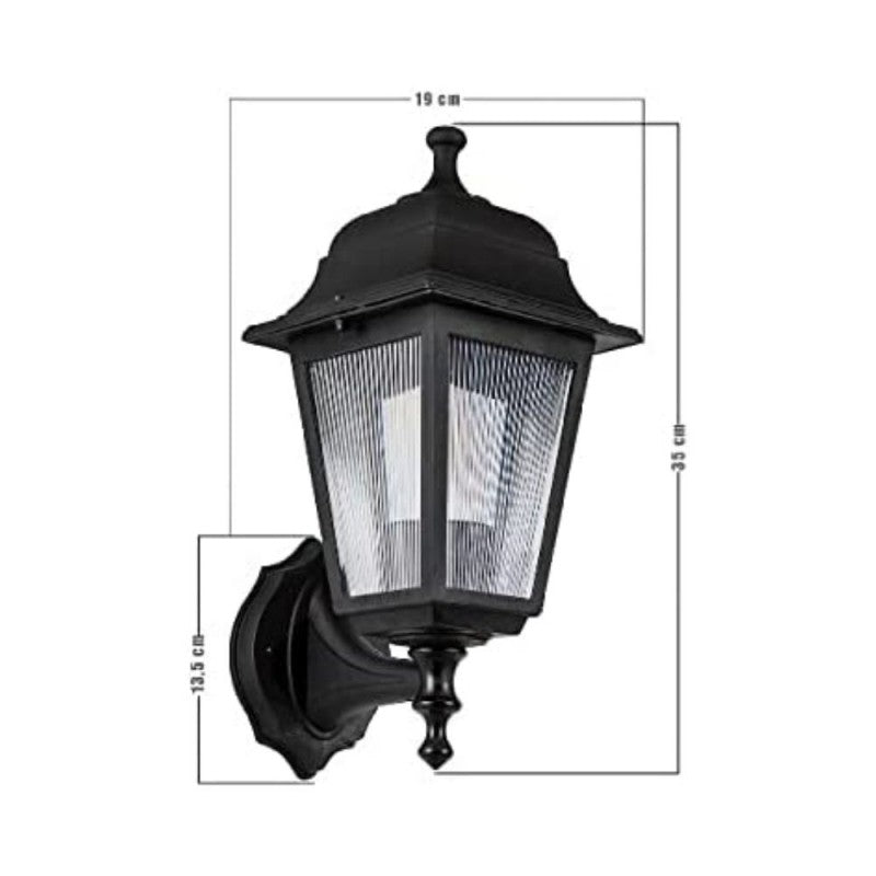 Lampada a Parete Triangolare Nera ABS da Esterno Giardino
