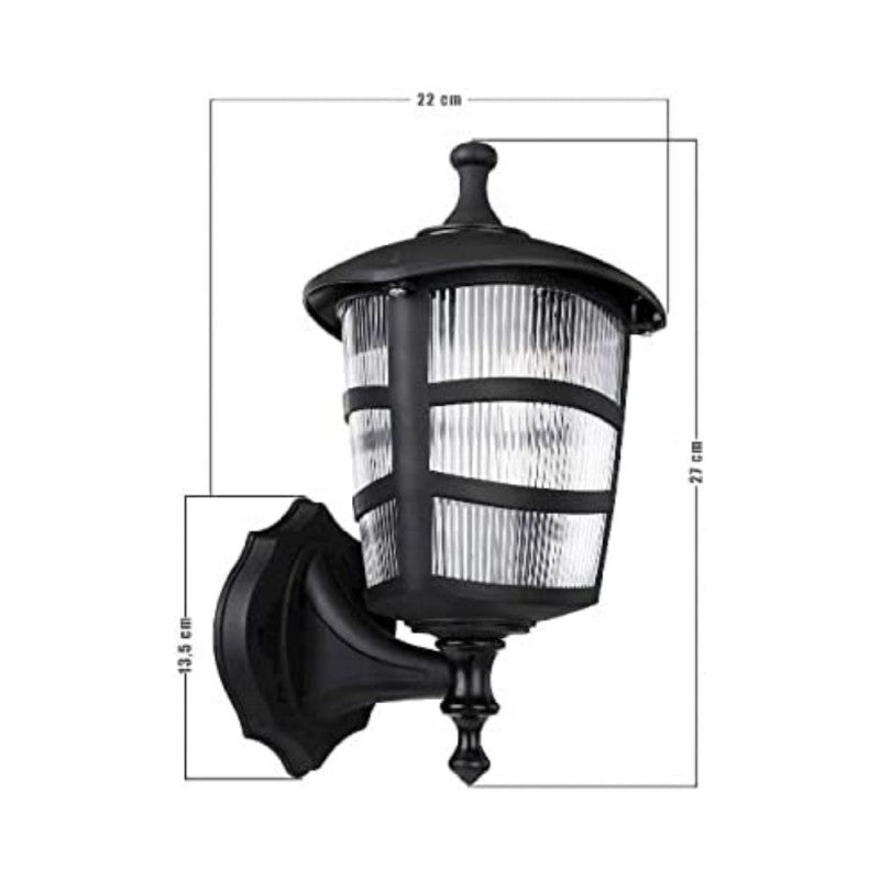 Lampada a Parete Triangolare Nera ABS Da esterno