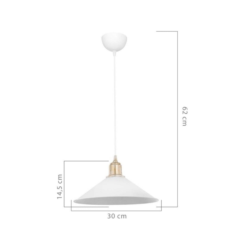 Lampada a Sospensione Bianca in Plastica forma a Cono