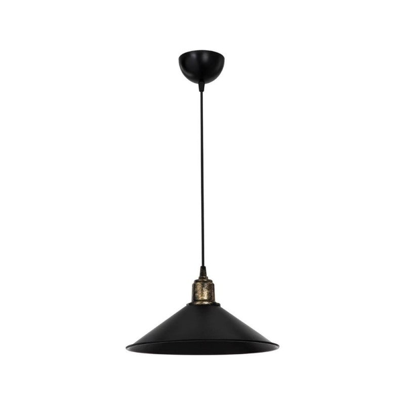 Lampada a Sospensione Nera in Plastica forma a Cono