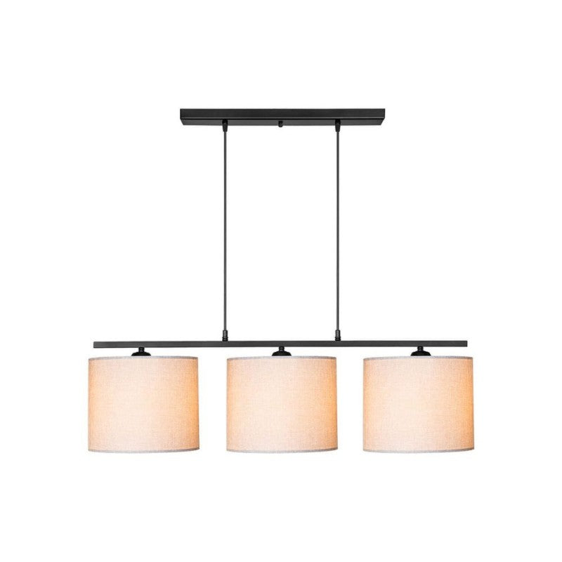 Lampada a sospensione Medusa 3 luci tessuto beige