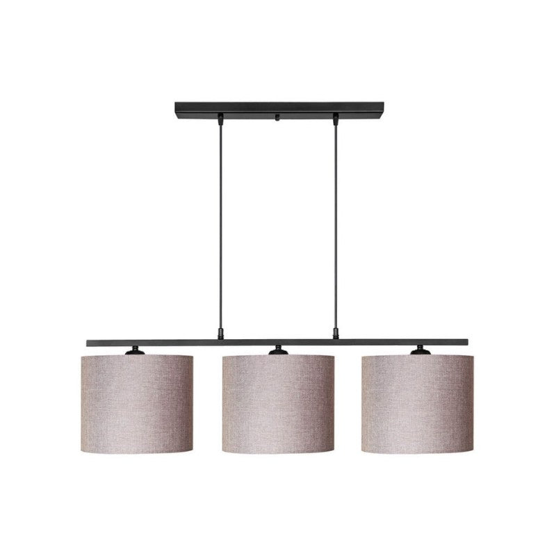 Lampada a sospensione Medusa 3 luci tessuto beige